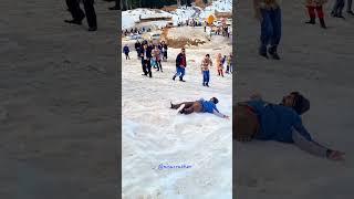 Unexpected Ice Slip  Watch This Hilarious Moment #shorts #tour #manali