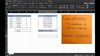 How to Combine Cells and Concatenate Names on Excel CONCAT