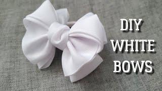 НЕОБЫЧНЫЙ белый БАНТ для школы ️️️DIY Hair Bows