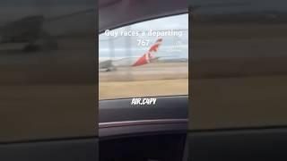 Guy races a departing 767  Who won?  IG cockpitking  #funny #meme #aviation #767 #plane #takeoff