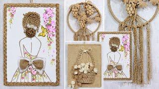 Beautiful but low cost  8 unique jute wall hanging craft ideas 