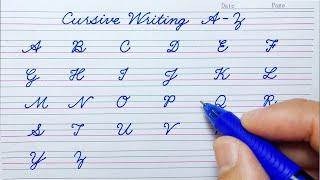 How to write English capital letters  Cursive writing A to Z  Cursive handwriting practice  ABCD