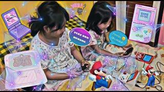 Zahwa & khaira bermain game_ nintendo_ mario bros_ permainan anak_ nintendo_ sega