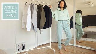 WORK FROM HOME LOOKS  ARITZIA LOUNGEWEAR HAUL featuring sweatpants + sweatshirts