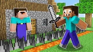 ЗАЩИЩЕННЫЙ ДОМ НУБА ПРОТИВ ПРО В МАЙНКРАФТ  НУБИК И ПРО ТРОЛЛИНГ ЛОВУШКА В MINECRAFT Дак Плей