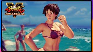 SFV PC Mod  Juri Summer Runner Costume VS Sakura Bikini MOD