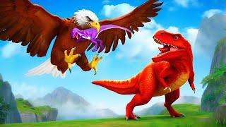 Red Trex vs Giant Eagle - Epic Rescue Mission to Save Dinosaurs  Jurassic World Adventures