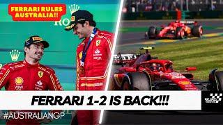 Ferrari Carlos Sainz CRAZY CELEBRATION after winning the 2024 Australian GP