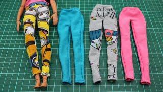 DIY Miniature Craft - Mini Doll Leggings #shorts #miniature #dollhouse #barbie