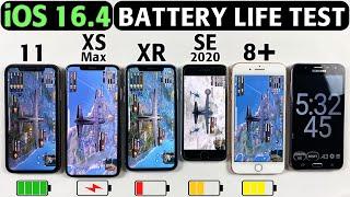 iOS 16.4 BATTERY LIFE TEST - iPhone 11 vs XS Max vs XR vs SE 2020 vs 8 Plus Battery DRAIN TEST