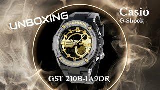 UNBOXING Casio G-Shock GST 210B-1A9DR Black-Gold tone combination