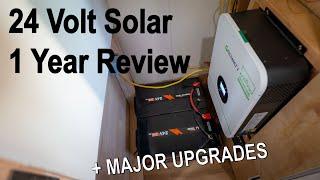OFF GRID SOLAR 24 Volt 1 Year Review + UPGRADES w LiTime Lithium Battery