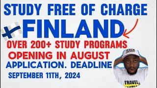 Study In Finland Free of Charge Starting August 28 2024Full Guide