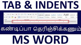 Tabs and indents in MS word in Tamil