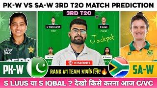 PK W vs SA W Dream11 PK W vs SA W T20 PK W vs SA W Dream11 Prediction PAK-W vs SA-W Dream11 Today