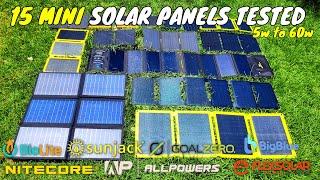 15 Mini Portable Solar Panels Tested 5w-60w SunJack Goal Zero BioLite AllPowers FlexSolar