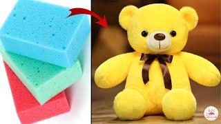 How to make Sponge Teddy BearDIYSponge DollBest out of wasteTeddy bear craftSoft Toy Teddy Bear