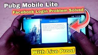 Facebook Login Problem In Pubg Mobile Lite  Pubg Lite Login Problem With Facebook