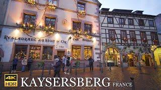 KAYSERSBERG  Christmas Evening Walk Tour  marché de noël   Alsace France 4K 50p HDR