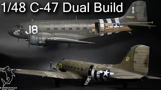 Monogram and Trumpeter 148 Scale C-47 Dual Build Part 1  Full Build Series