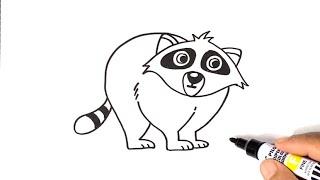 How to Draw a Raccoon Easy Animal drawing for you