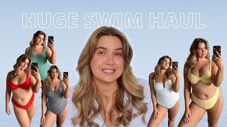 HUGE SWIM HAUL 2022  midsize swimwear try-on  H&M MANGO M&S A&F