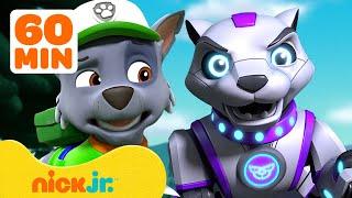 PAW Patrol Pups Stop Mega Meow Meow Robot w Rocky Chase & Skye  1 Hour Compilation  Nick Jr.