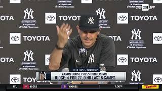 Aaron Boone slams table  in frustration over another Yankees loss