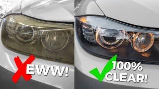 How To Clean & Restore Headlights - Remove Yellow Foggy Headlight Oxidation