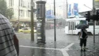 Melbourne hail storm part 2 Bourke st flooded