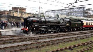 Britannia Runs Hot Lakelander S&C Steam Special Jacobite Loco  stock move Carlisle 13 April 24