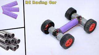 How to make a toy car at home  how to make rc car at home  Racing Car using pvc pipe & dc motors