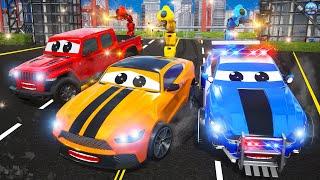 Incredible Police Cars vs Monster alien Car - Ultimate Action-Packed City Rescue  Hero Cars City