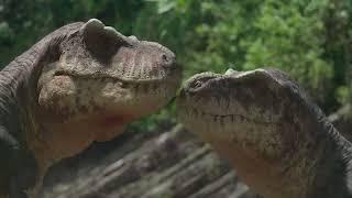 Prehistoric Planet T.rex mating display - Apple TV