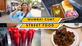 MUMBAI Street Food Near CSMT Station  Pav Bhaji Chinese Bhel Puri Vada Pav & More  4K