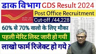 Post office recruitment 2024  GDS 1ST LIST RELEASED 2024  GDS form Reject to 1 lakh candidate