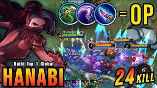 24 Kills Hanabi New Gold Lane Build 100% Deadly - Build Top 1 Global Hanabi  MLBB