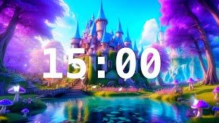 15 Minute Countdown Timer with Alarm  Relaxing Music  Fairytale World