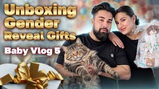 Unboxing Gender Reveal Gifts from Friends & Family  Baby Vlog 5  Parnian & Fahim  Baby Tanweer