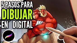 5 PASOS PARA DIBUJAR EN DIGITAL  TUTORIAL DE DIBUJO  DIBUJO DIGITAL  PROCREATE  #dibujo #arte