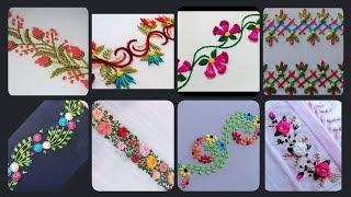 Floral border embroidery design Hand embroidery stitches design