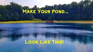 Pond Algae Prevention & Control - Our Pond Looks BEAUTIFUL - Copper Sulfate Pond Dye and Aeration