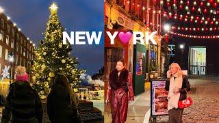 4KNYC WalkChristmas New York at NightTin Building Watermark & NYSE Christmas Tree 2023