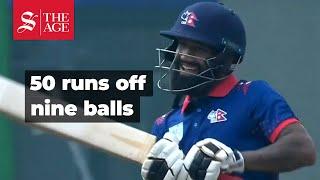 50 runs in nine balls Dipendra Singh Airees record T20 half century