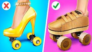 GIGA RICH VS BROKE CARDBOARD CRAFTS  Rich vs Poor Parenting Hacks DIY Ideas by 123 GO