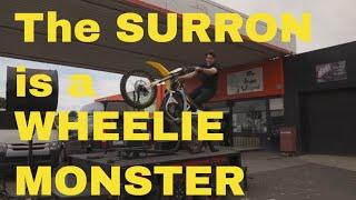 Does it WHEELIE? Surron STORM-BEE first electric dirtbike on the Wheelie Machine   Install and ride