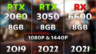 RX 6600 vs RTX 3050 vs RTX 2060 Super  Test In 8 Games at 1080P & 1440P