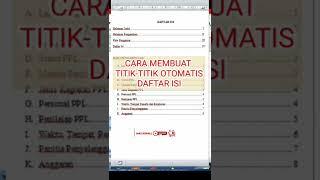 CARA MEMBUAT TITIK TITIK PADA DAFTAR ISI DI MS. WORD #shorts