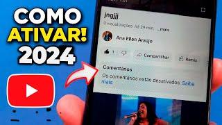 Como ATIVAR os COMENTÁRIOS no YOUTUBE 2024