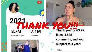 THANK YOU to ALL of YOUmMy Year on Youtube Elke